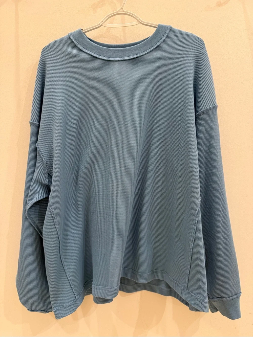 Daily Drills Blue Waffle Knit Logo Crewneck - Picture 3 of 4